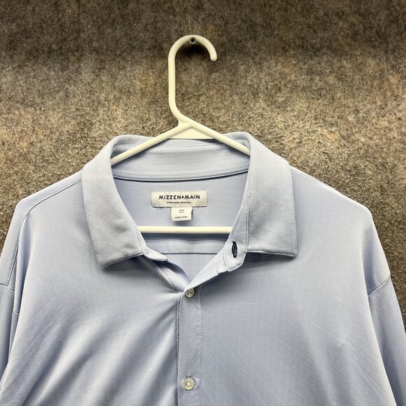 Mizzen+Main Shirt Mens 2XL Light Blue Trim Fit Stretch Performance Tech Dress - Picture 8 of 11